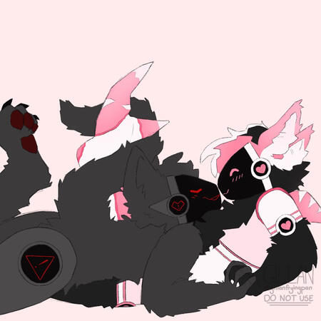 "furry boyfriends" || two character full body coloured illustration, $40 USD