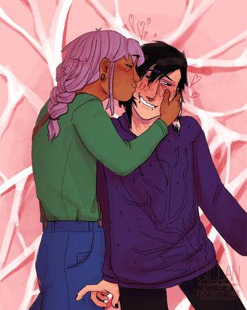 "Stardew boyfriends" || two character half body full illustration simple background, $65 USD