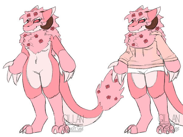 "cherry blossom fursona" || basic reference sheet with or without bio, $80 USD